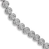 14K White Gold Diamond Tennis Bracelet - Measures 10x10mm