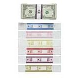 Self-Stick White Kraft Currency Straps, Color Coded for $1000, Yellow, 1000/Box PMF55031
