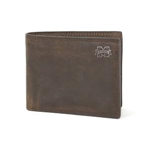 Mississippi State Bulldogs Brown Crazy Horse Passcase Wallet Mississippi State Bulldogs Brown Crazy Horse Passcase Wallet