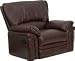Extra Wide Brown Leather Recliner