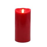 Remote Ready 3.5 x 7 Burgundy Wax Flameless Moving Wick Candle with Timer, by Luminara for LampLust