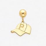 14K Pittsburgh Pirates Cap Ball Post Earrings