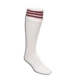 3 Stripe Padded Socks (White/Maroon)