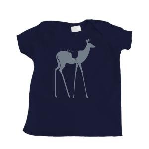 Boy's Navy Blue Infant T-Shirt with Deer Design - 12 Months