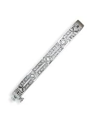 Sterling Silver CZ Hinged Bangle