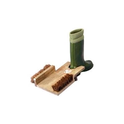 Wooden Boot Jack and Scraper Brush