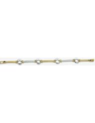 14k Imported Two Tone Bracelet 7"