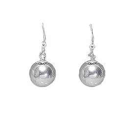 Simulated Grey Silver Pearl Sterling Silver Earrings
