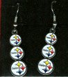 Pittsburgh Steelers Triple Logo Dangling Earrings
