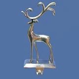 10 BRIGHT SILVER REINDEER STOCKING HOLDER