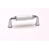 3'' CTC Polished Chrome/White Ceramic Pull