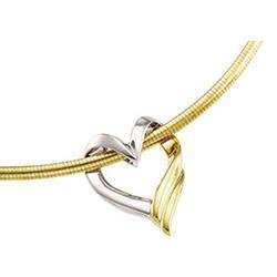 14K Two Tone Gold Heart Chain Slide 14K Two Tone Gold Heart Chain Slide