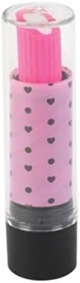 Staples Teen Vogue Latex Free Lipstick Eraser (Black Hearts and Dots on Pink)