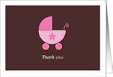 Thank You for the Baby Shower Gift, Pink Baby Carriage Card