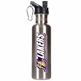 Los Angeles Lakers 26 oz. Stainless Steel Water Bottle with Pop Up Spout (Silver)