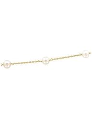 Lux White Gold 5 Mm Cultured Pearl Station Bracelet