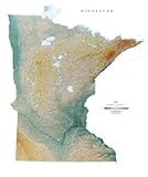 Minnesota Topographic Wall Map by Raven Maps, Print on Paper (Non-Laminated)