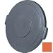 Carlisle 34104524 Bronco Polyethylene Round Lid, 26.88" Diameter x 2-1/4" Height, Orange, For 44 Gallon Trash Containers