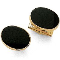 14K Gold Onyx Cuff Links by 
