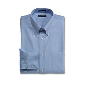 Men's Tall Long Sleeve Buttondown Tailored Fit Solid No Iron Pinpoint Dress Shirt