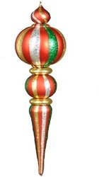 Wmu - Green, Red and Gold Plastic Shatterproof Finial