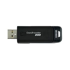 Kingston DataTraveler 200 - 128 GB USB 2.0 Flash Drive DT200/128GB (Black)