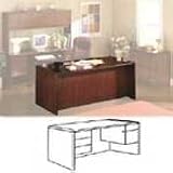 92000 Series Double Pedestal Desk, 3/4 Height Pedestals, Medium Oak, 72 x 3