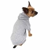 Zack & Zoey Polyester/Cotton Basic Dog Hoodie, X-Large, 24-Inch, Heather Gray