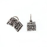Sterling Silver Movable Charm Christian Bible - Opens