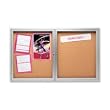 Enclosed Bulletin Board, Natural Cork/Fiberboard, 24 x 36, Aluminum Frame
