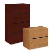 HON 10500 Series Four-Drawer Lateral File, 36w x20d x 59-1/8h, Mahogany
