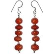 Ear Rings in Sterling Silver & Carnelian Gemstone 2 inches (erg085)