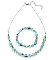 Multi-Faceted Bead Necklace & Bracelet Set