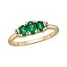 Jewelry : 10kt. Gold, Natural Emerald Three Stone Ring