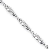 Sterling Silver 3.50mm Singapore Chain Necklace - 20 Inch - Lobster Claw