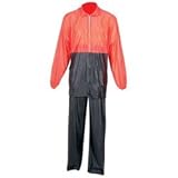 Diamond Plate Lightweight Motorcycle Rain Suit Medium/Large Waterproof Orange Jacket Black Pants