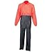 Diamond Plate Lightweight Motorcycle Rain Suit Medium/Large Waterproof Orange Jacket Black Pants