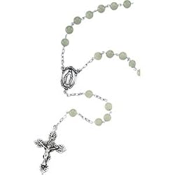 Sterling Silver Mint Green Jade Rosary