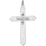 Sterling Silver Birthstone Cross | Size/Info: Month: April 34.75x22.50mm