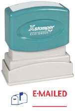 Pre-Inked "E-Mailed" Stamp w/Date Line, Red/Blue, 1/2 x 1-5/8 Impression Size