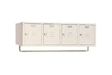 Lyon Locker Four Person Wall 45x18x13-3/4, 4 Doors, Ready To Assemble Gray
