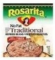Rosarita Originial Refried Beans - no. 10 can (112 oz.), 6 cans per case.