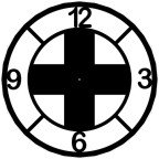 Giant 47.5 Inch Diameter Hand-crafted Tower Wall Clock (Arabic Quad Numerals, Thick Cross Style)