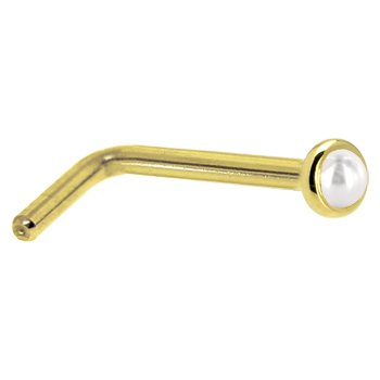 Solid White Akoya Pearl L Shaped