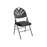 Big and Tall Steel Folding Chair With Vinyl Pad In Black. Package of 4 by Global Industrial