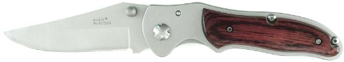 RUKO 3-1/4-Inch Blade Folding Knife with Plain Edge Pakkawood Handle (5.10-Oz.)