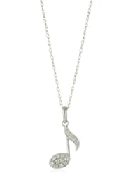 Kobelli "LOVE" Round Diamond Musical Note Fashion Pendant Necklace (1/10 cttw, HI/ I1-I2)