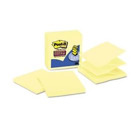 Post-it Notes, Super Sticky Pop-up, 4 Inches x 4 Inches, Canary Yellow, 90 Sheets per Pad, Five Pads per Pack (R440-YWSS)