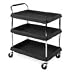 Metro Deep Ledge Series Polymer Utility Cart with 4 Swivel Casters, Lipped Top Shelf, 2 Shelves, 400 lbs Capacity, 38-3/4" Length x 27" Width x 41" Height, Black