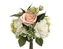 Allstate FBQ375-PE-GR 11.5 in. Rose-Hydrangea Bouquet Peach-Green- Pack of 6